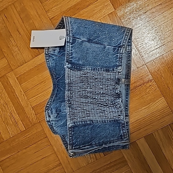 Mango denim glitter tube top - Picture 4 of 4